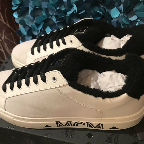 MCM Cognac White Milano Sneakers Low Tops - Picture 1 of 9